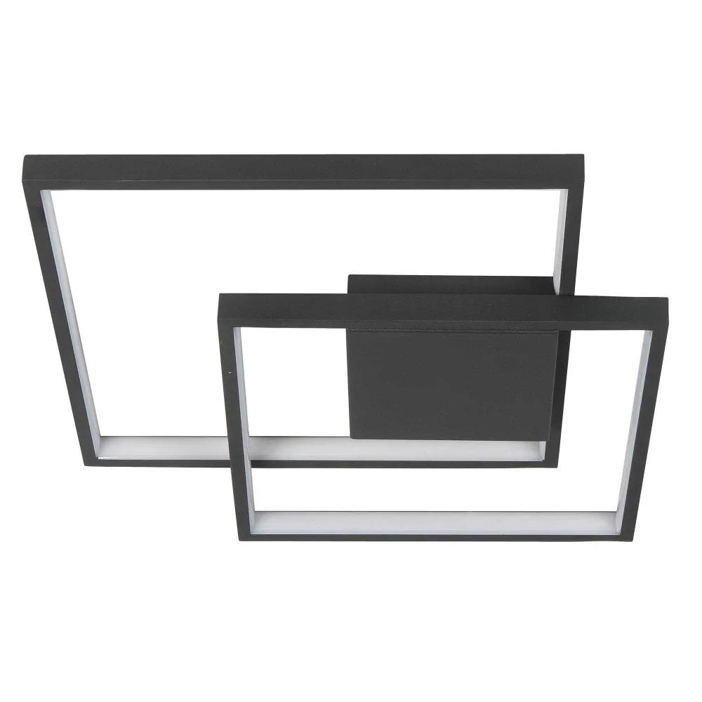 Highlight plafondlamp Piazza - 1 lichts - 42 x 6 cm - zwart
