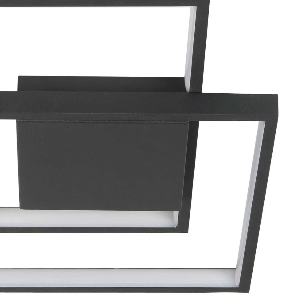 Highlight plafondlamp Piazza - 1 lichts - 42 x 6 cm - zwart