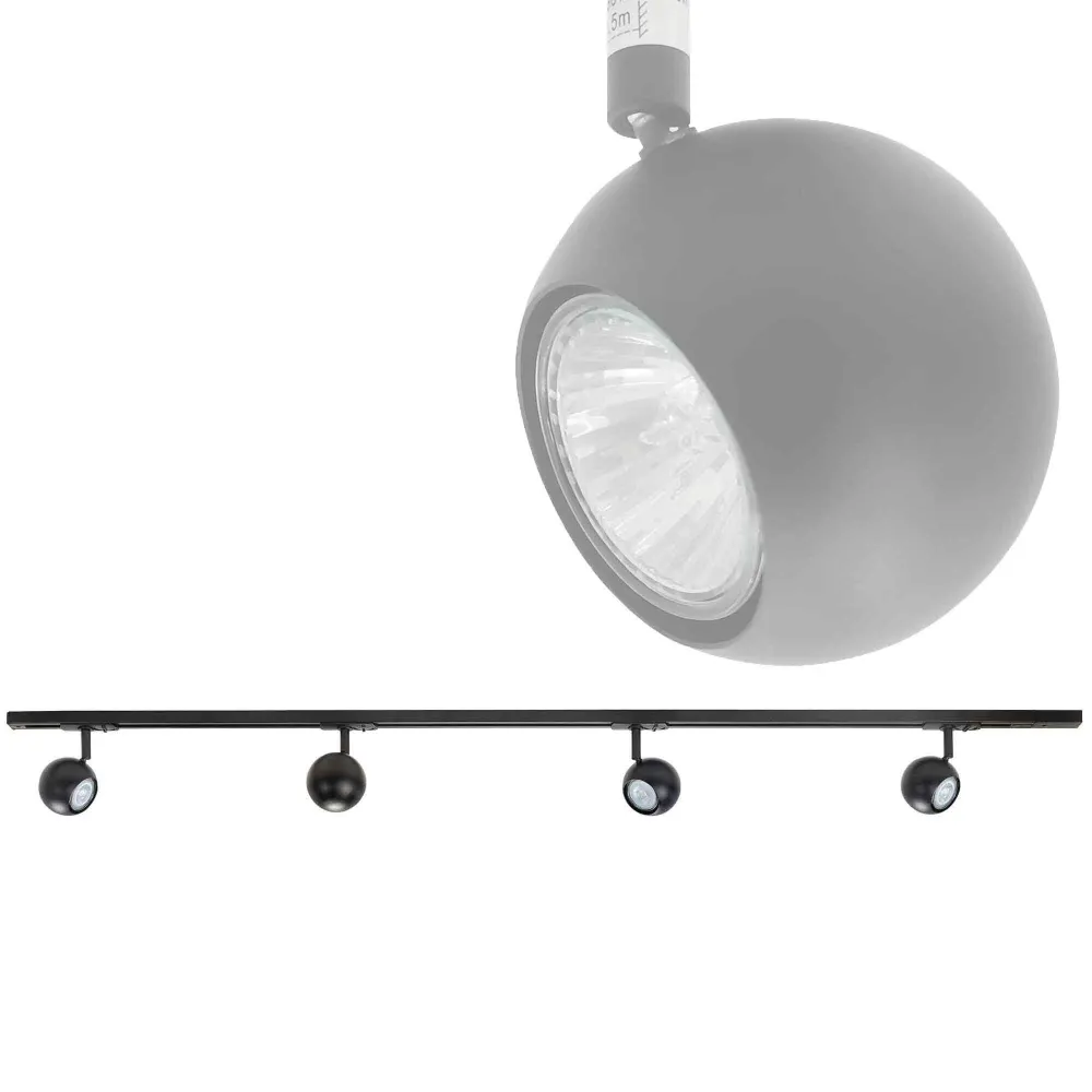 Highlight railsysteem Trackline - 4 lichts - 150 x 16 cm - zwart