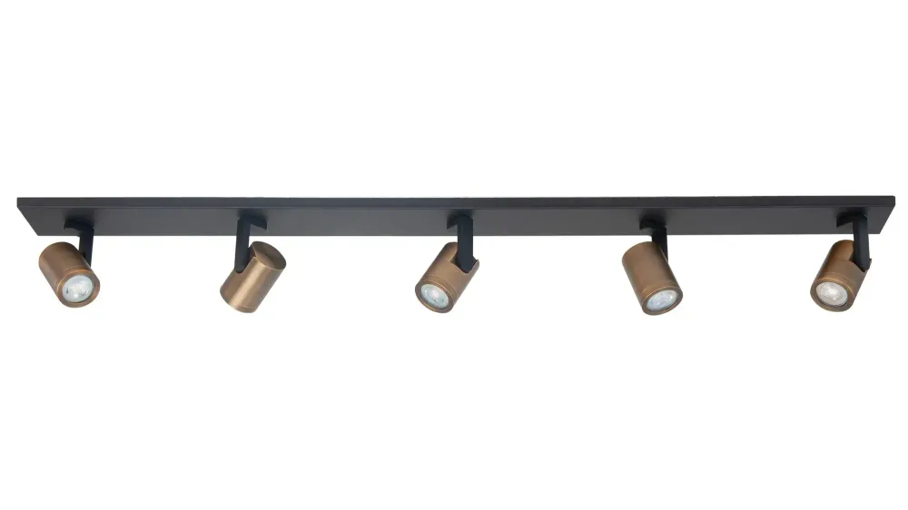 Highlight spot HALO - 5 lichts - 118 x 16 cm - zwart brons