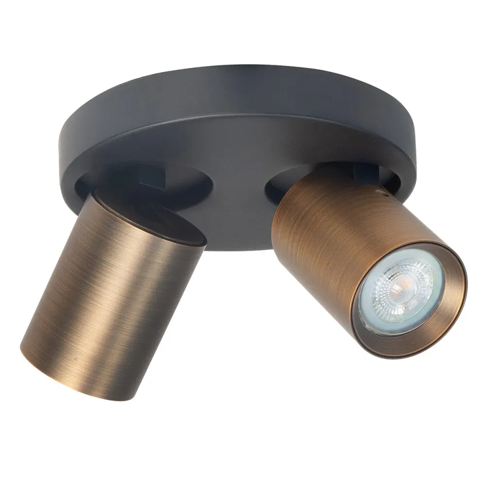 Highlight spot Oliver - 2 lichts - 17 x 13 cm - zwart brons