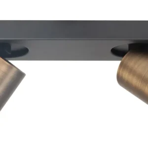 Highlight spot Oliver - 2 lichts - 26 x 13 cm - zwart brons