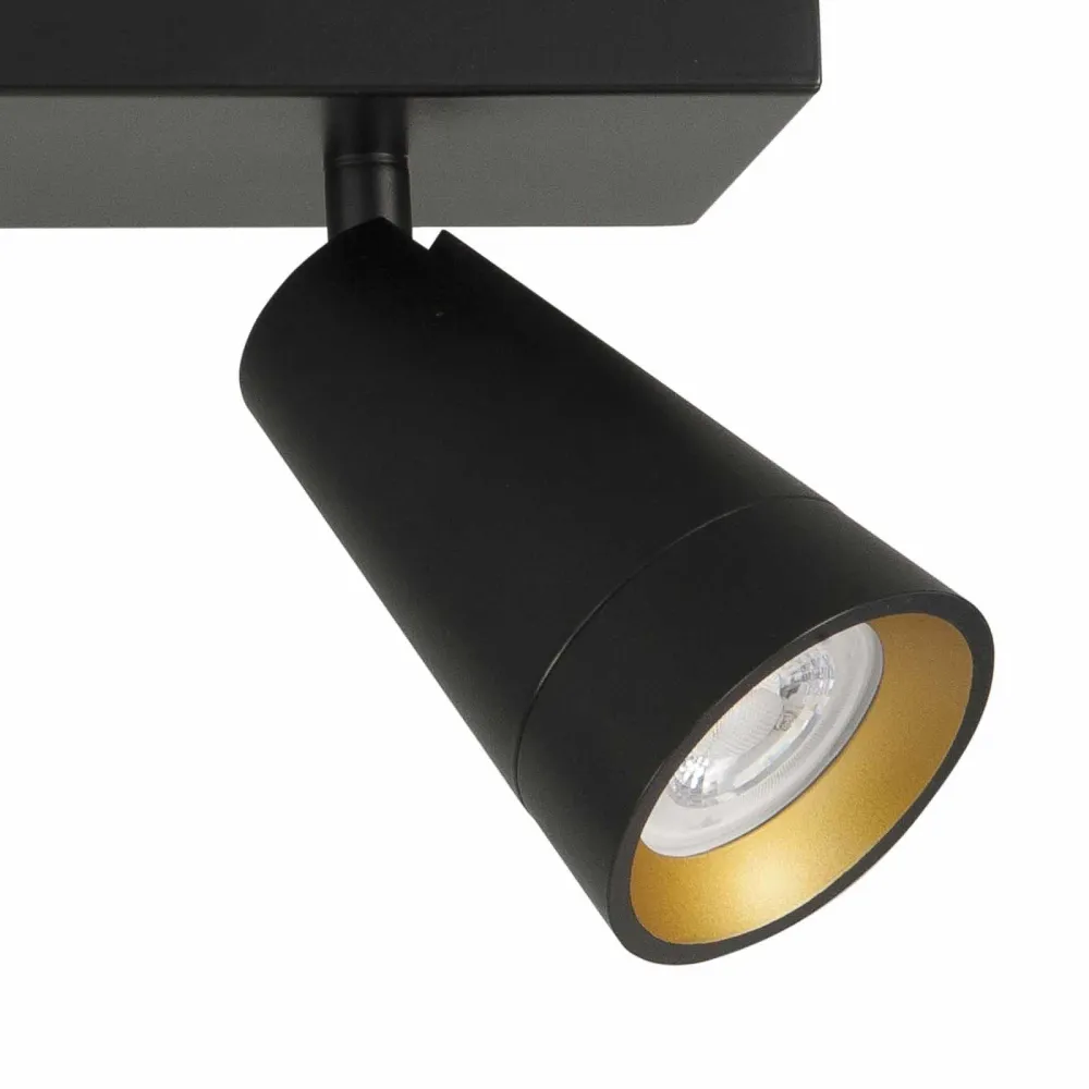 Highlight spot Petunia - 2 lichts - 40 x 13 cm - zwart - goud
