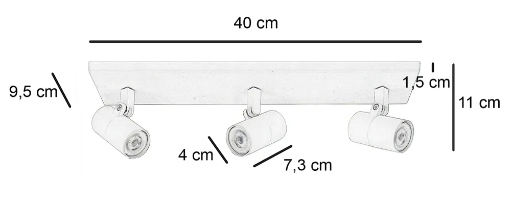 Highlight spot Picollo - 3 lichts - 40 x 11 cm - zwart