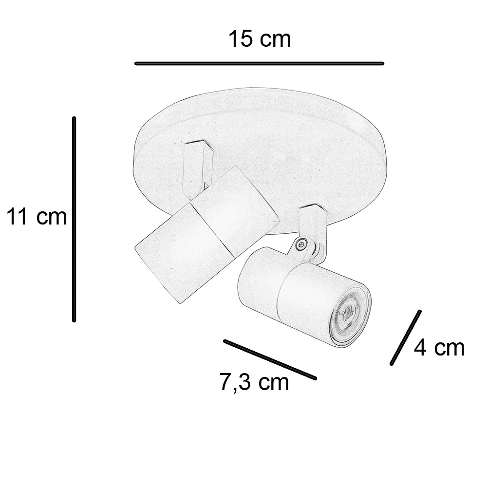Highlight spot Picollo - 2 lichts - 15 x 11 cm - zwart goud