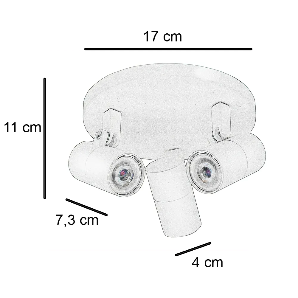 Highlight spot Picollo - 3 lichts - 17 x 11 cm - zwart goud