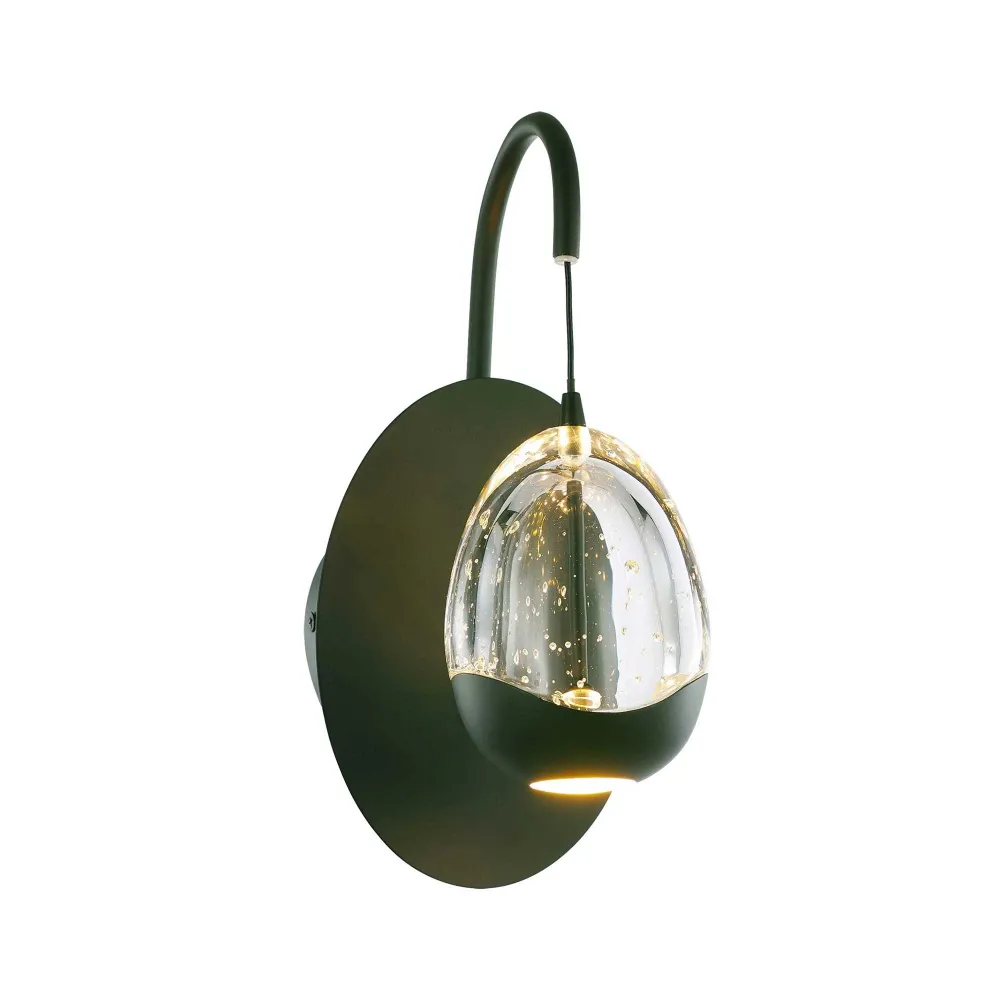 Highlight wandlamp Clear - 1 lichts - 16 x 27 cm - helder zwart