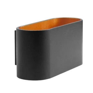 Highlight wandlamp Oval - 1 lichts - 8x 8 cm - zwart goud
