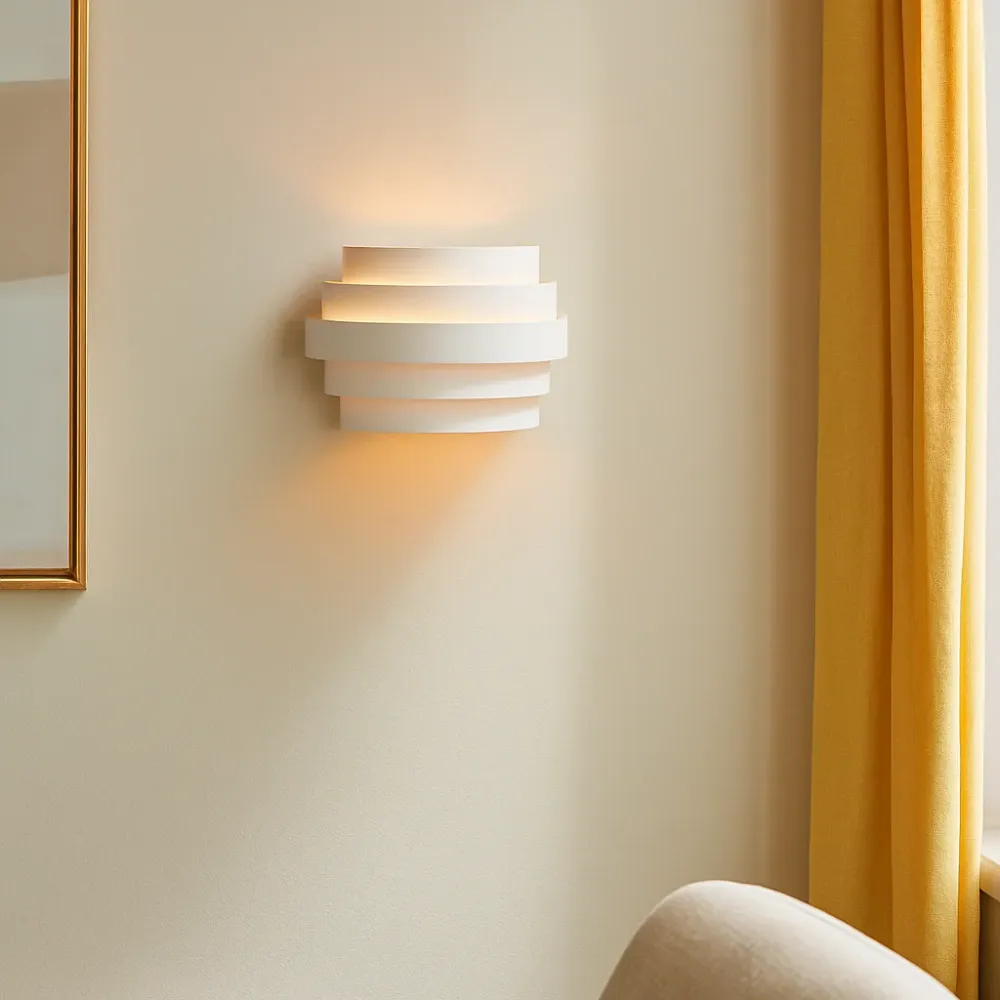 Highlight wandlamp Scudo - 1 lichts - 12.5 x 10.5 cm - wit goud