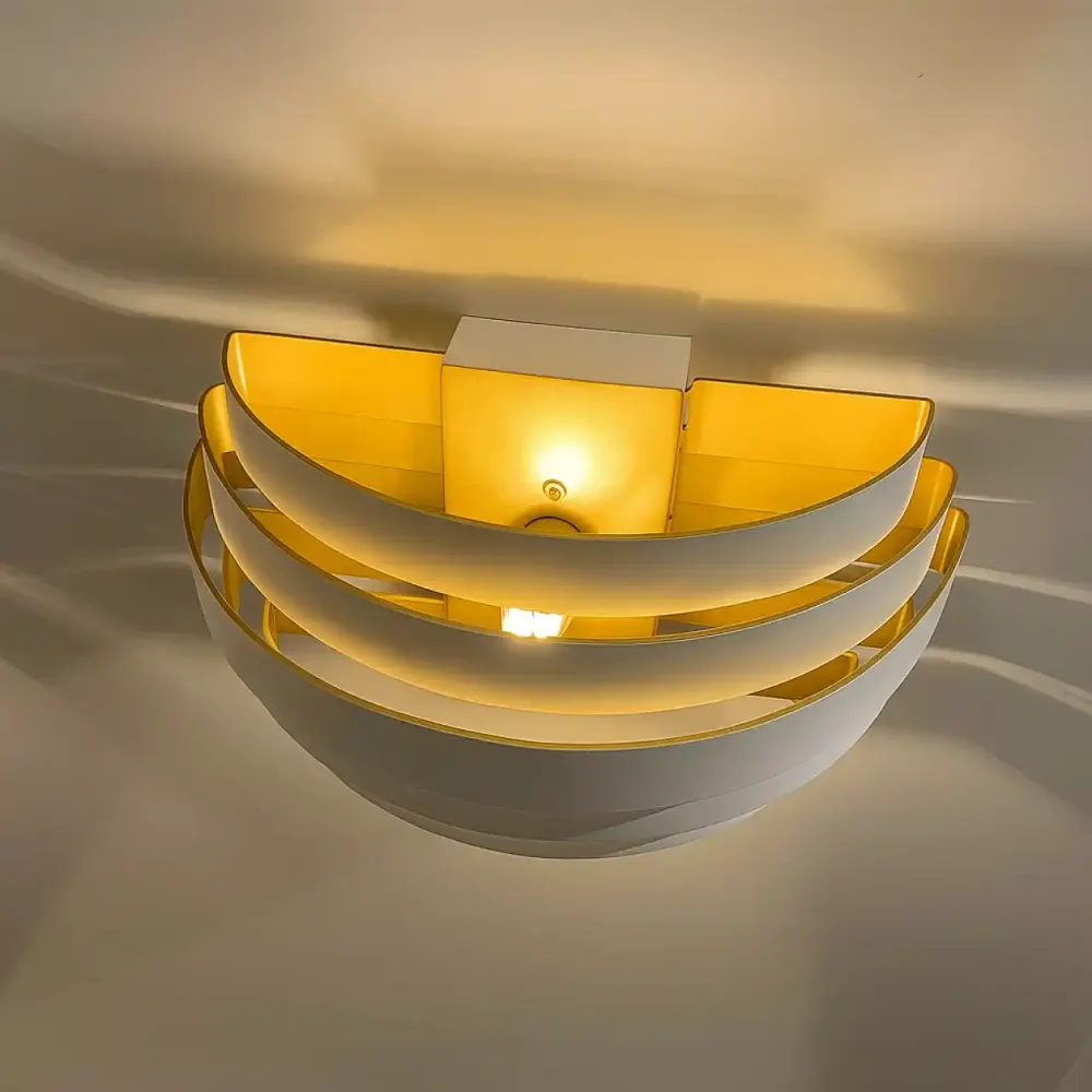 Highlight wandlamp Scudo - 1 lichts - 12.5 x 10.5 cm - wit goud