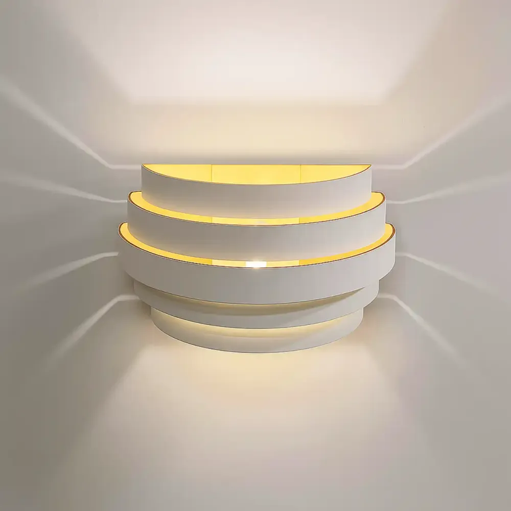 Highlight wandlamp Scudo - 1 lichts - 12.5 x 10.5 cm - wit goud