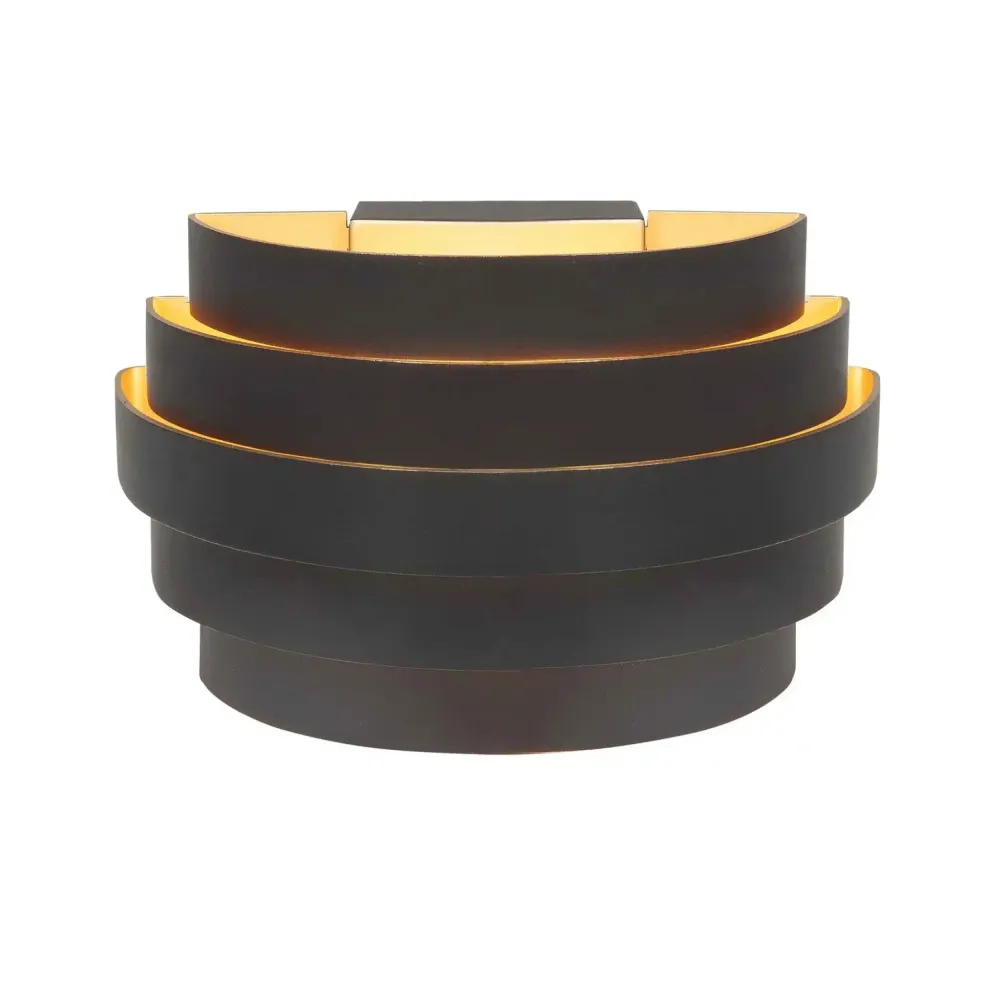 Highlight wandlamp Scudo - 1 lichts - 12.5 x 10.5 cm - zwart goud