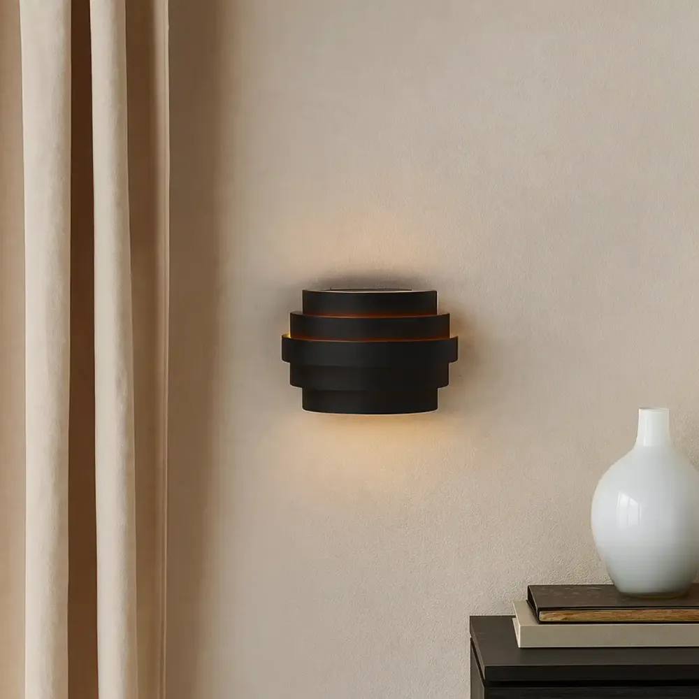 Highlight wandlamp Scudo - 1 lichts - 12.5 x 10.5 cm - zwart goud