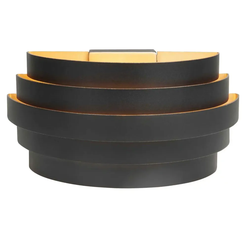 Highlight wandlamp Scudo - 1 lichts - 12.5 x 12.5 cm - zwart goud