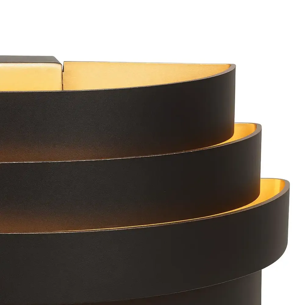 Highlight wandlamp Scudo - 1 lichts - 12.5 x 12.5 cm - zwart goud