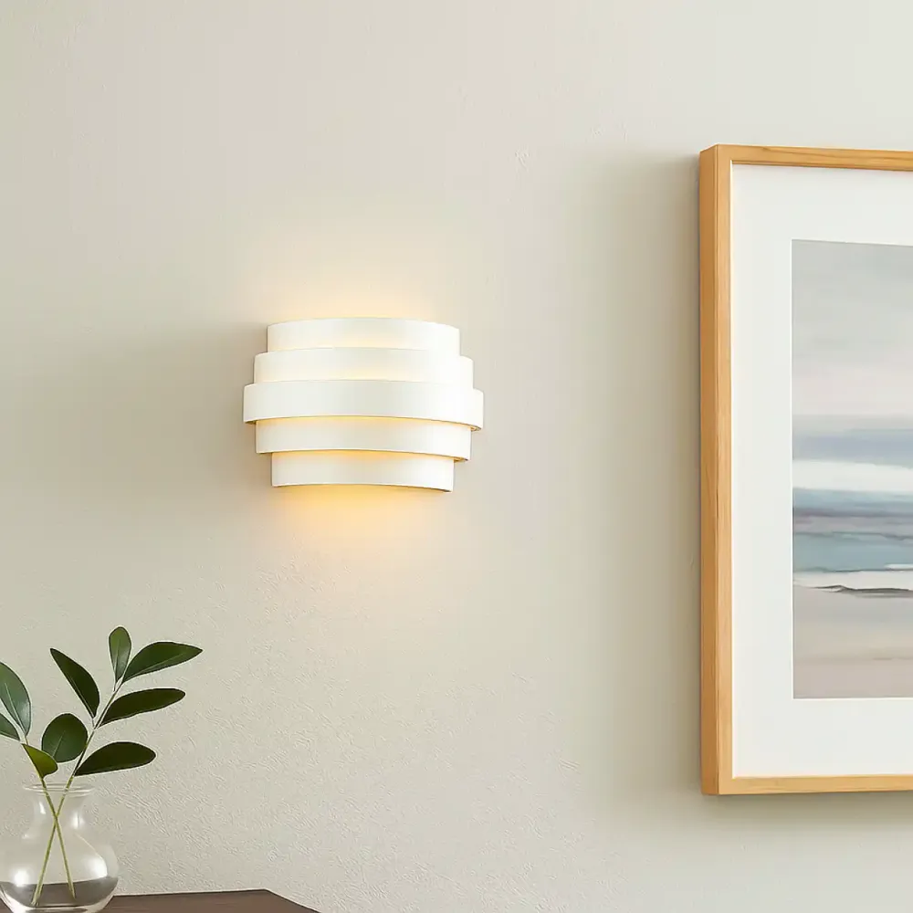 Highlight wandlamp Scudo - 1 lichts - 12.5 x 12.5 cm - wit goud