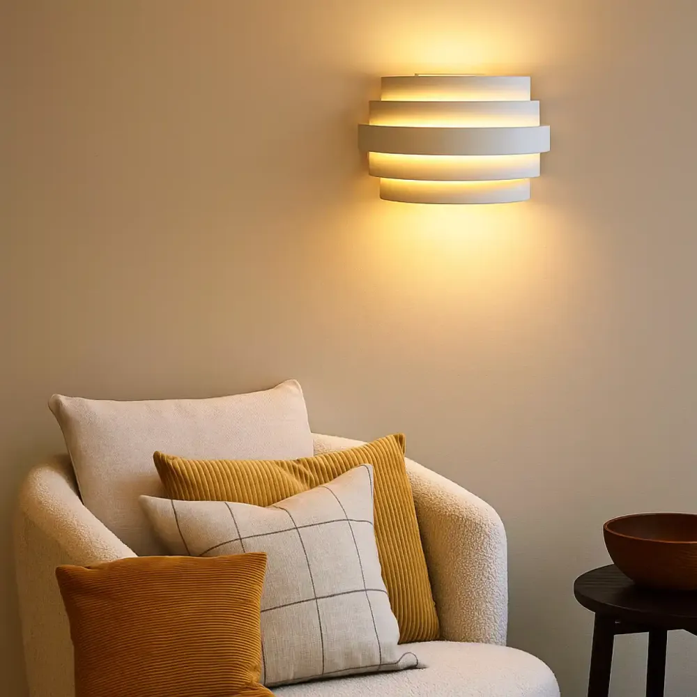 Highlight wandlamp Scudo - 1 lichts - 12.5 x 12.5 cm - wit goud