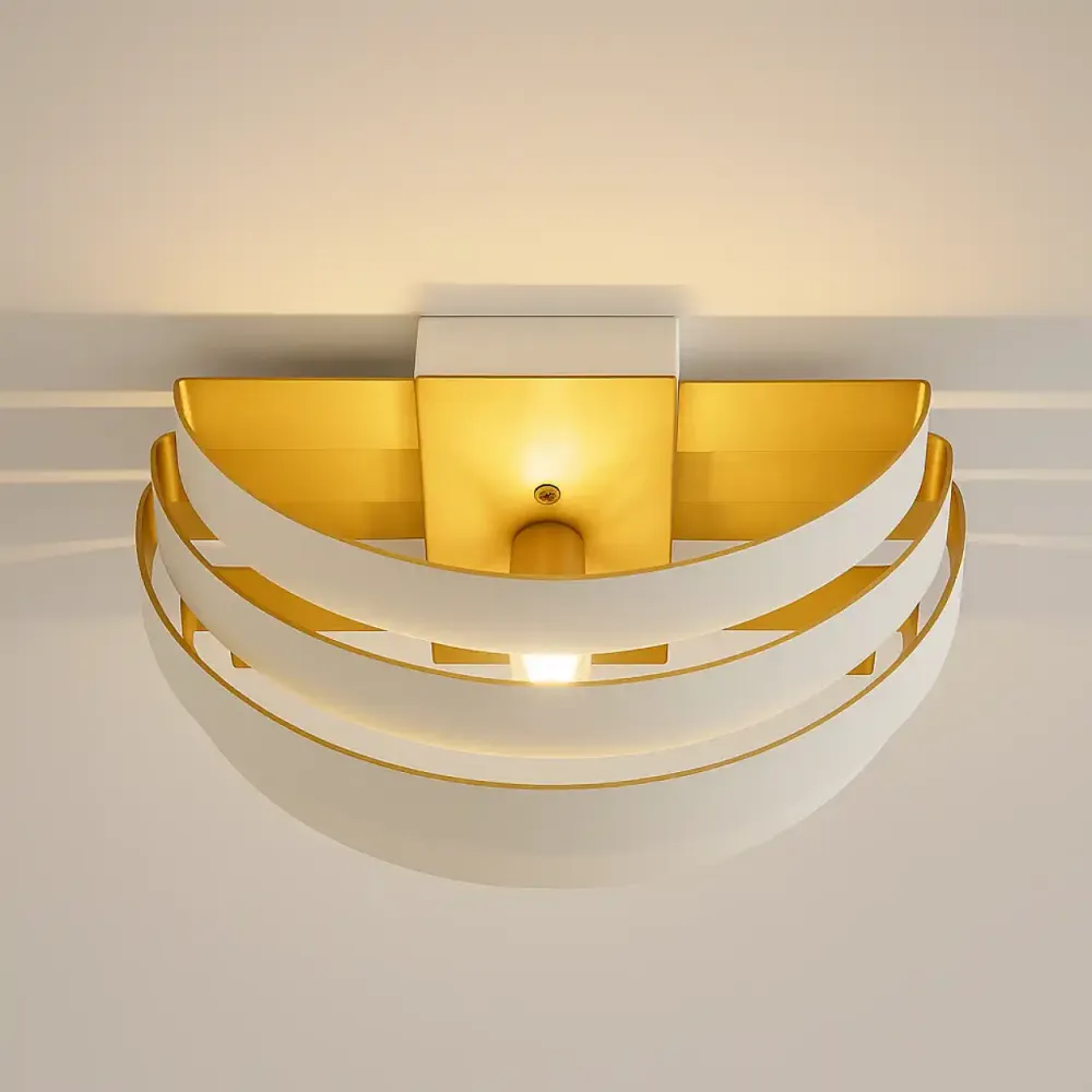 Highlight wandlamp Scudo - 1 lichts - 12.5 x 12.5 cm - wit goud