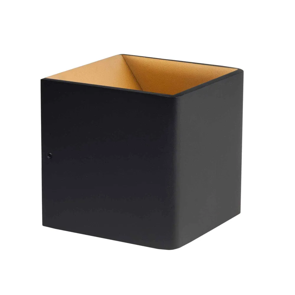 Highlight wandlamp Stretto - 1 lichts - 10 x 10 cm - zwart - goud