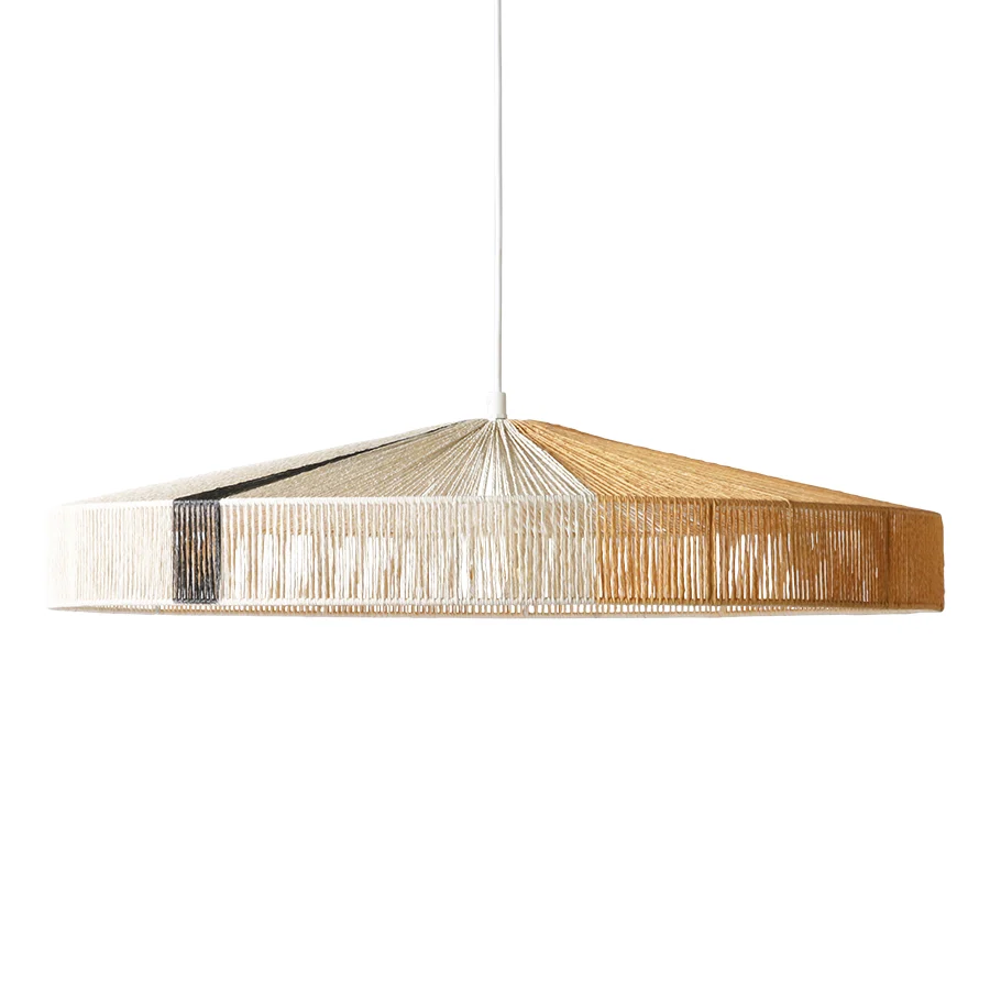 HKLIVING hanglamp van touw – zwarte streep