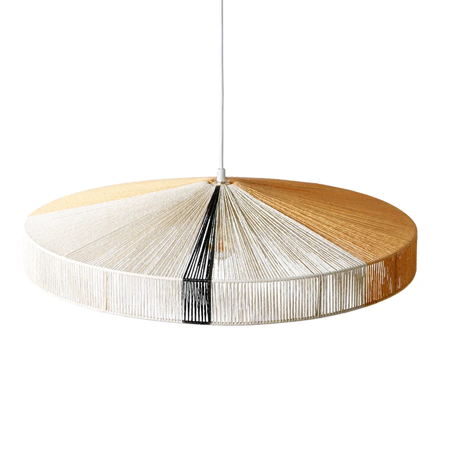 HKLIVING hanglamp van touw – zwarte streep