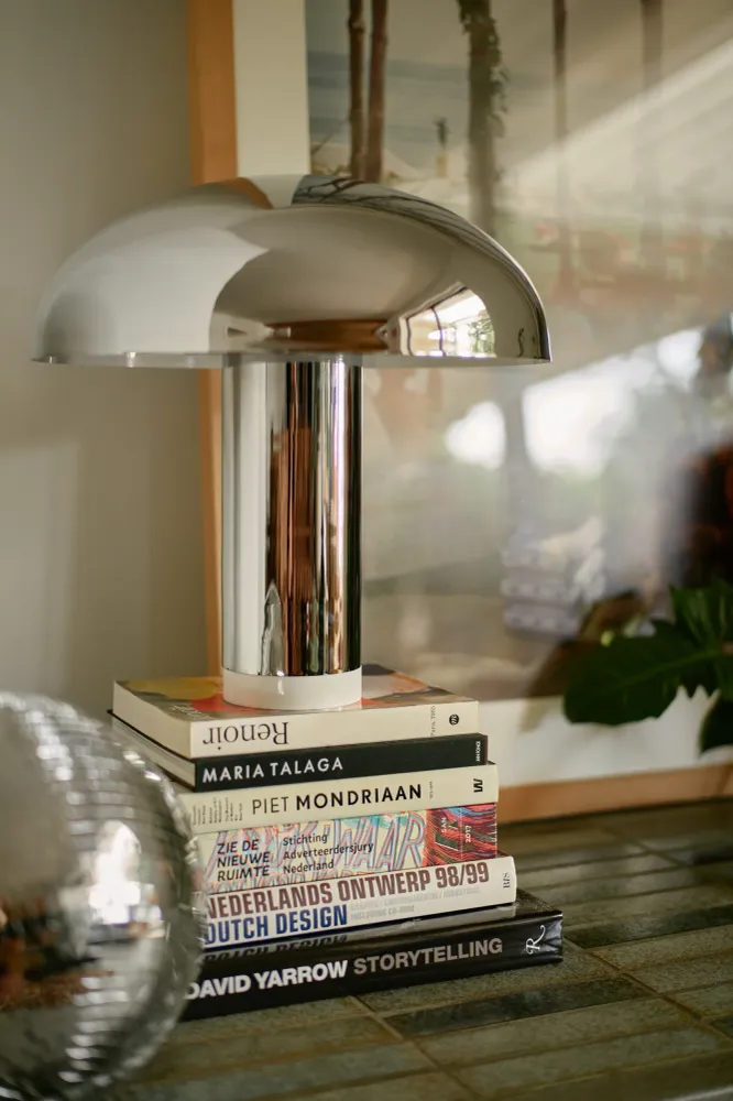 HKLIVING tafellamp Lounge – chroom