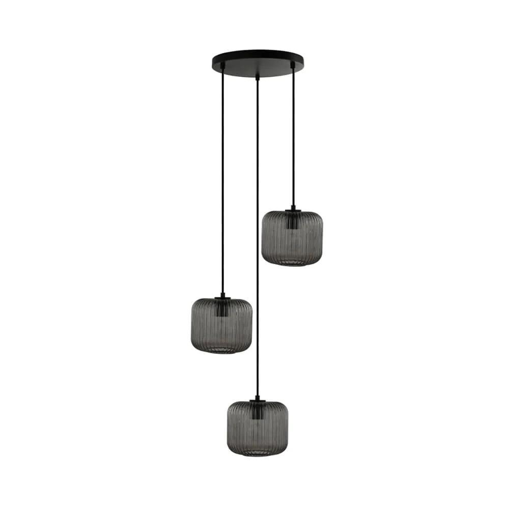 HOME DELUXE Hanglamp van glas LILY - Grijs rook