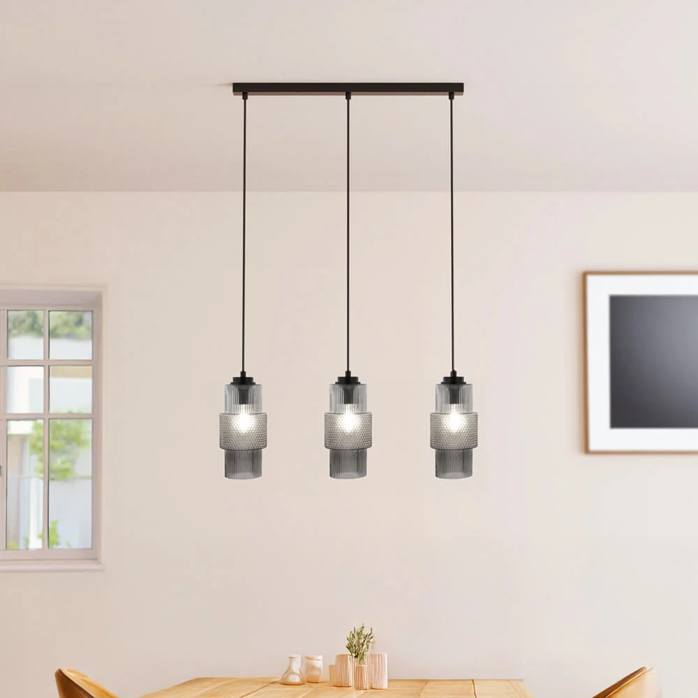 HOME DELUXE Hanglamp van Glas YUKI - Rookgrijs
