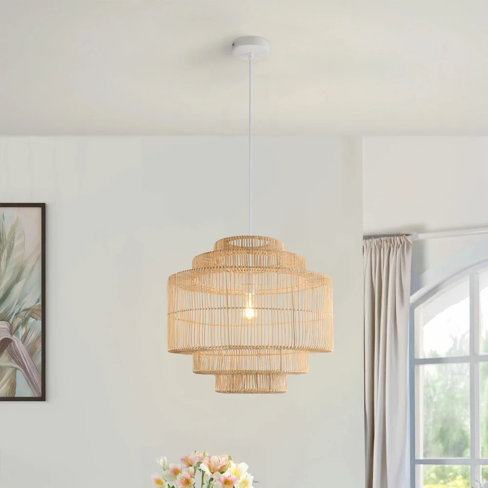 HOME DELUXE Hanglamp van Rotan SIA - Wit/Bamboe
