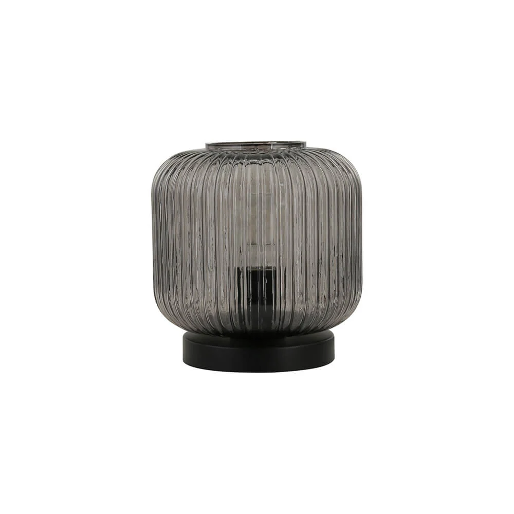 HOME DELUXE Tafellamp van glas LILY - Rookgrijs