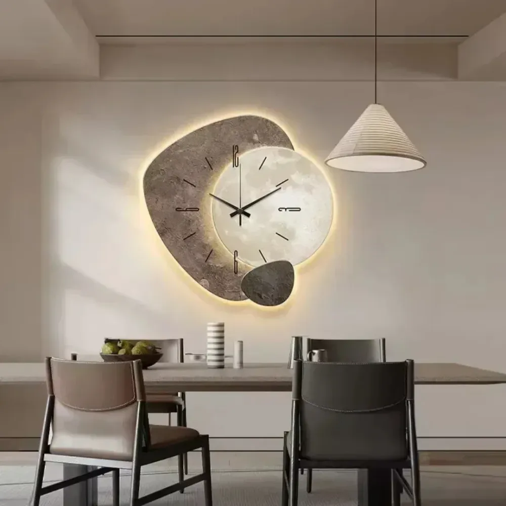 Houten Wandklok met LED Lamp | Stijlvol & Praktisch Design