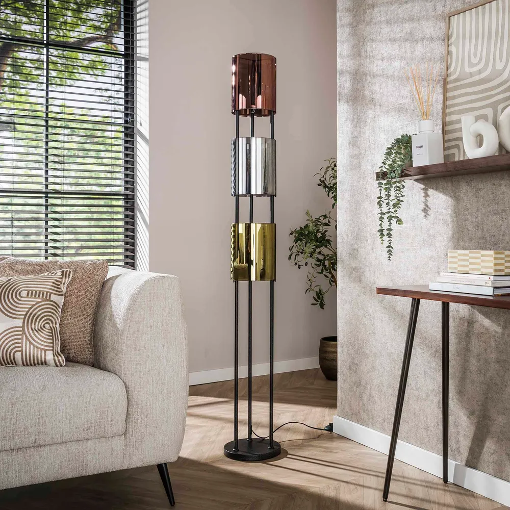 Hoyz Collection - Vloerlamp Lucente Tricolore 3-lichts - Artic Zwart