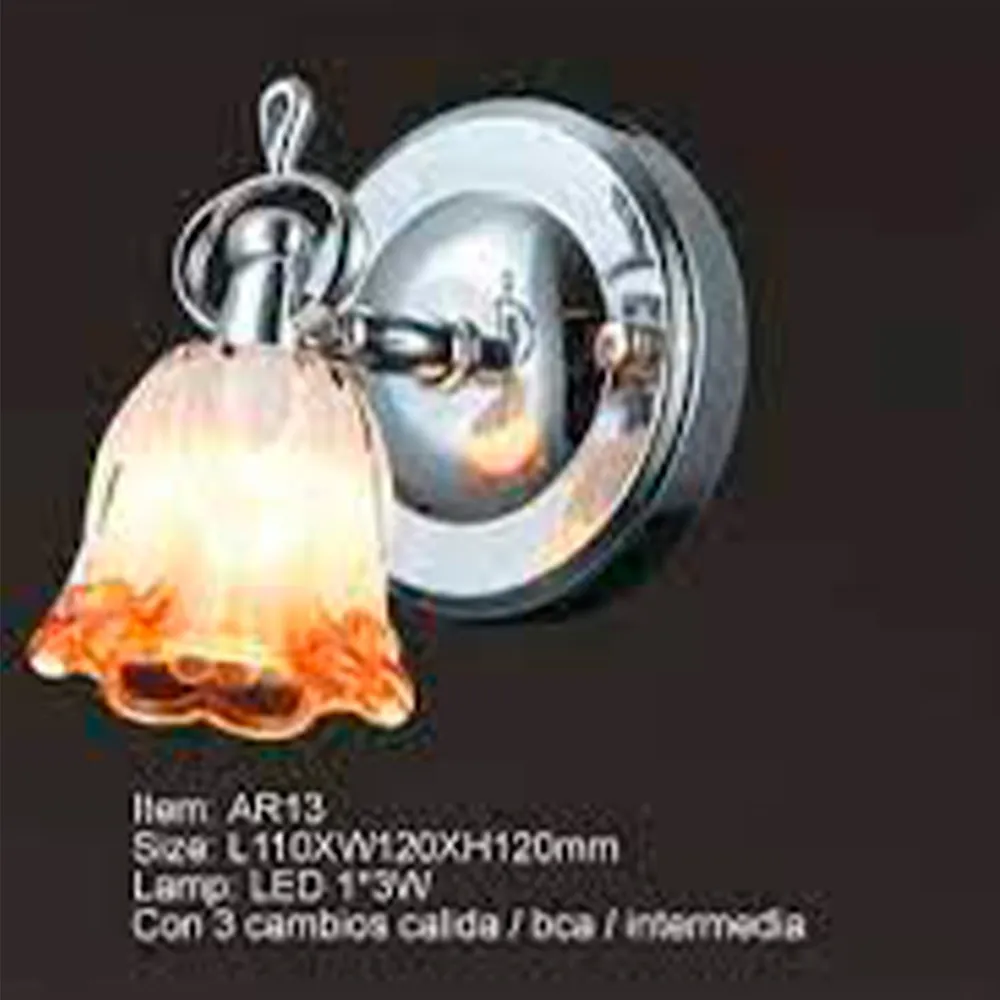 ARBOTANTE PANT FLOR CRISTAL AMBAR1 LUZ LED 3W 3 CAMBIOS DE LUZ IIDSA