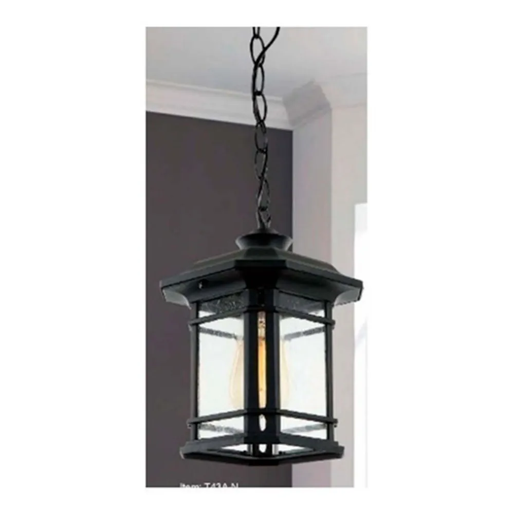 CANDIL FAROL CUADRADO NEGRO E27 40W IIDSA