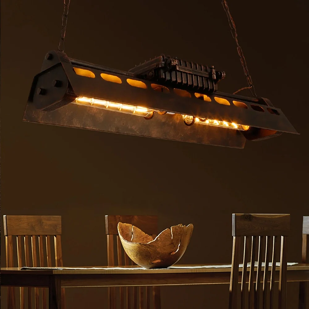 Industrieel Metalen Hanglamp - Antieke Houten Kroonluchter - Vintage - Amerikaanse Stijl - Verstelbaar - 78 cm - Moderne H...