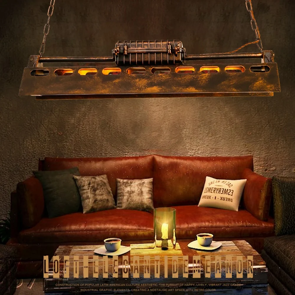 Industrieel Metalen Hanglamp - Antieke Houten Kroonluchter - Vintage - Amerikaanse Stijl - Verstelbaar - 78 cm - Moderne H...