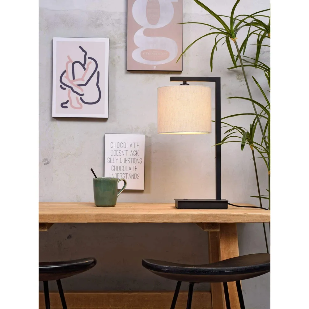 it's about RoMi tafellamp Boston - zwart - 18x18x44cm