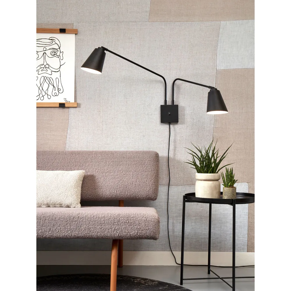 it's about RoMi wandlamp Bremen - zwart - 130x60x49cm