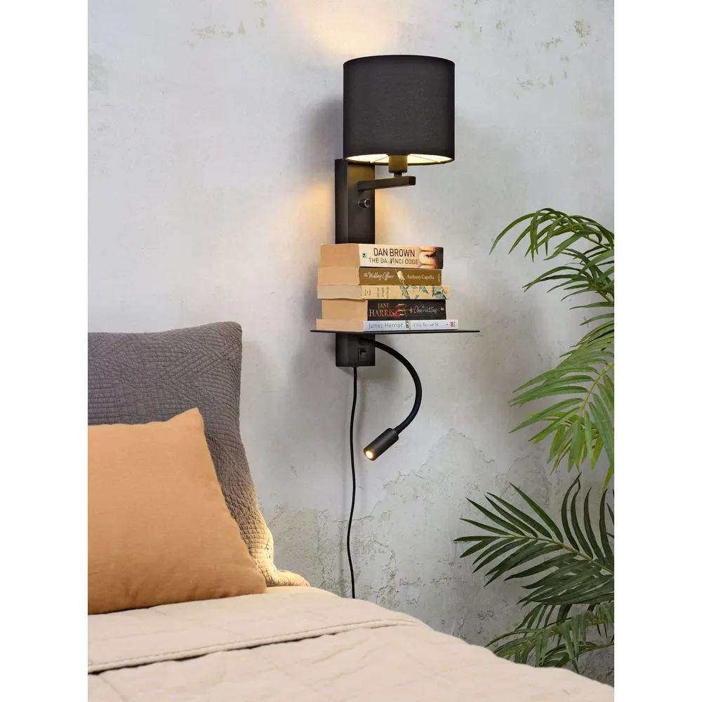 it's about RoMi wandlamp Florence - zwart - 24x22x52cm