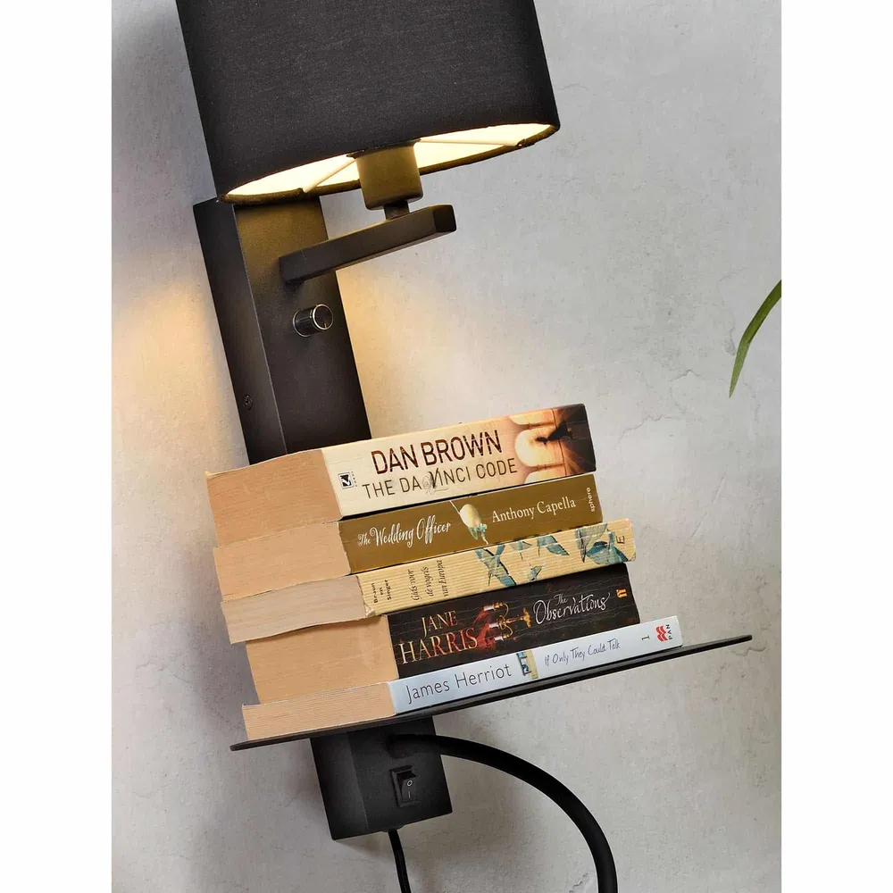 it's about RoMi wandlamp Florence - zwart - 24x22x52cm