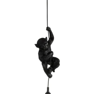 J-Line hanglamp Aap Hangend - polyresin - zwart