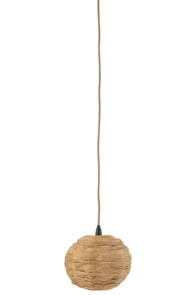 J-Line hanglamp Bol Bananenbladeren - jute - naturel - small