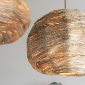 J-Line hanglamp Bol Bananenbladeren - jute - naturel - medium