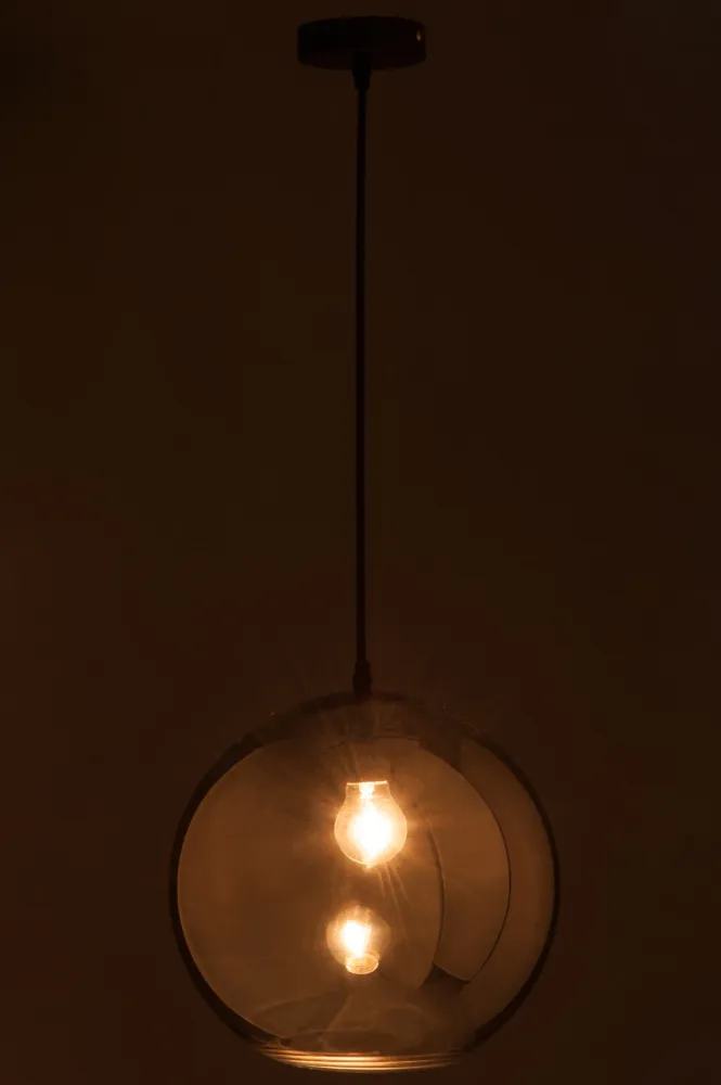 J-Line hanglamp Bol Spiegel - glas - zilver - large