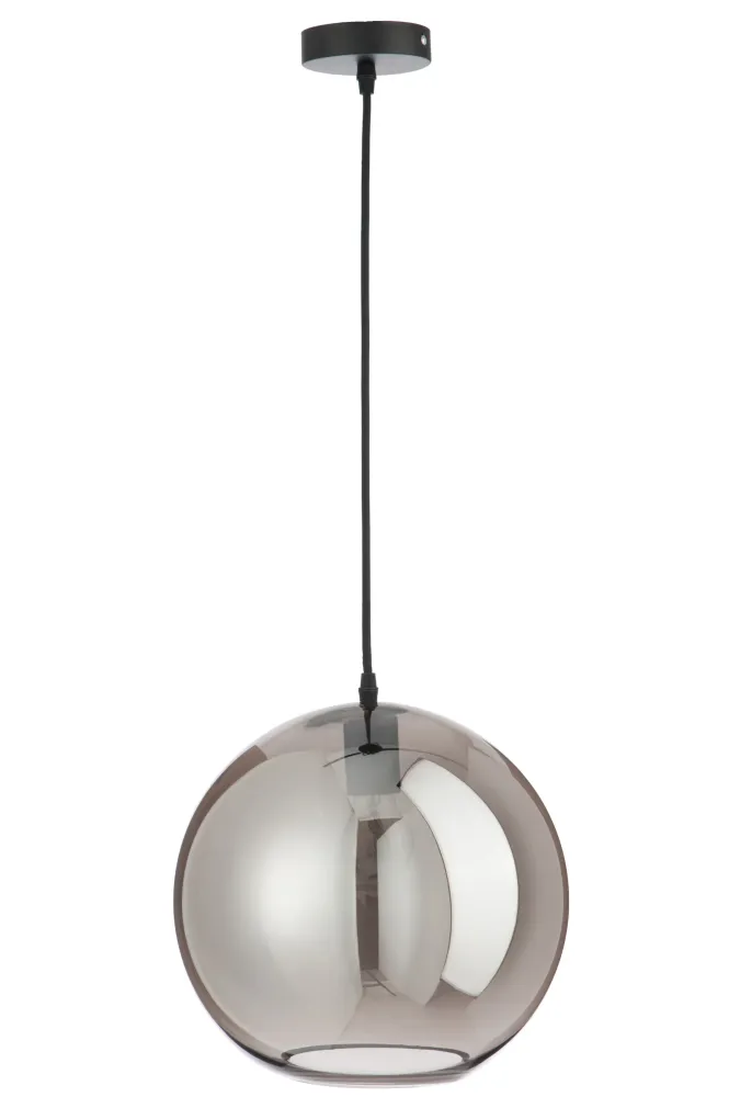 J-Line hanglamp Bol Spiegel - glas - zilver - large