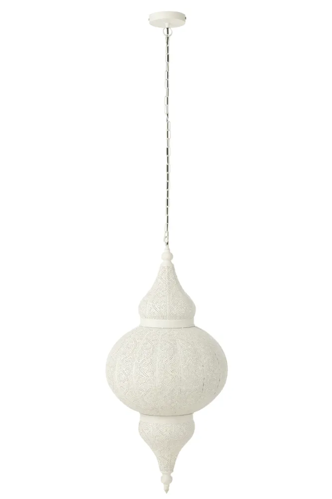 J-Line hanglamp Boor - metaal - wit - large
