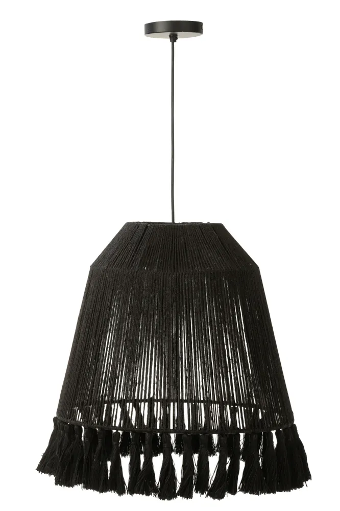 J-Line hanglamp Celia - jute - zwart - large