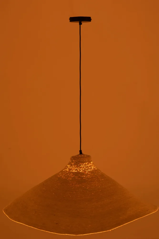 J-Line hanglamp Kegel - zeegras - wit