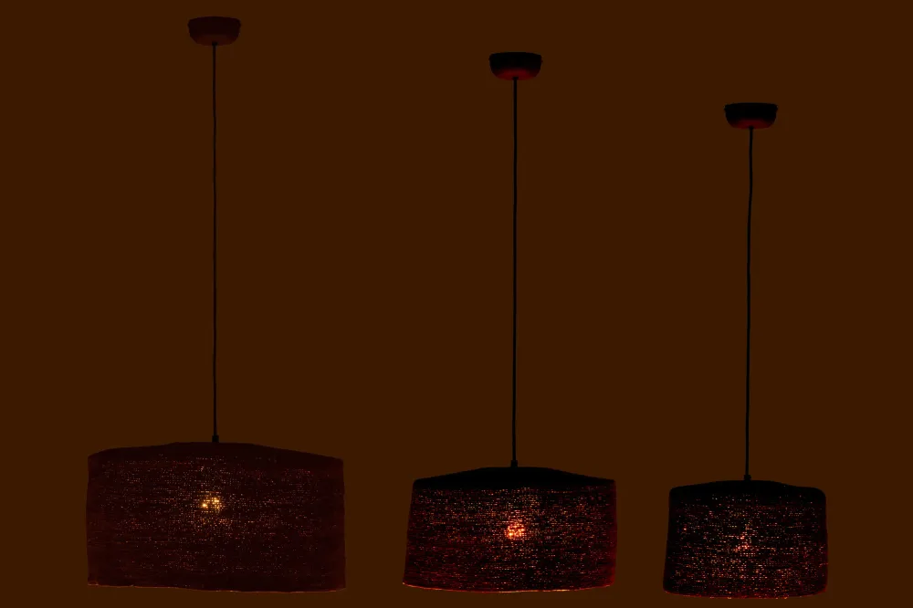 J-Line hanglamp Moonj - gras - roest - 3 stuks