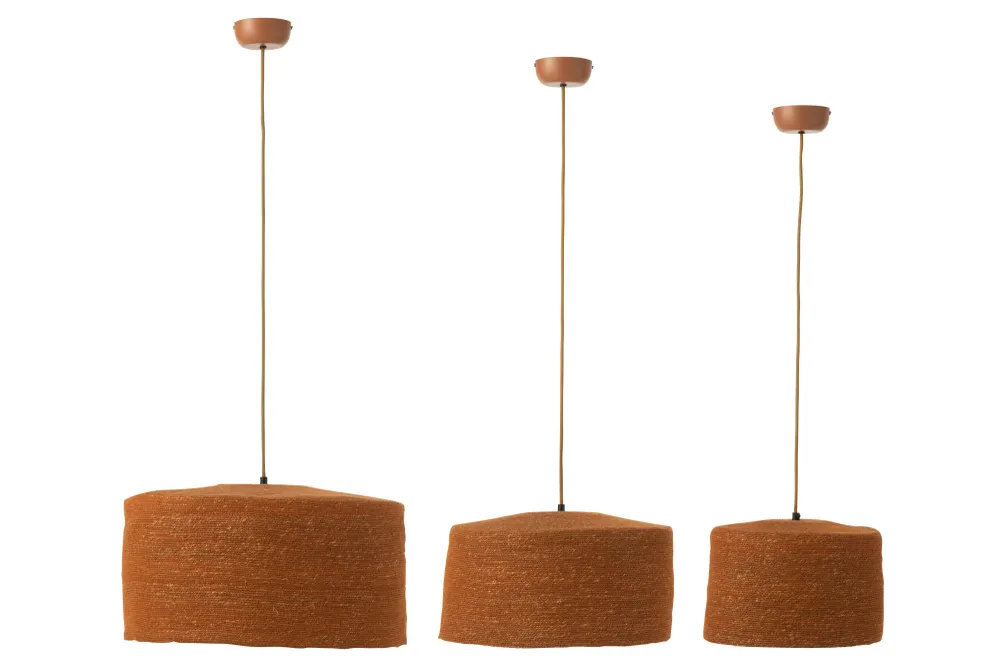 J-Line hanglamp Moonj - gras - roest - 3 stuks